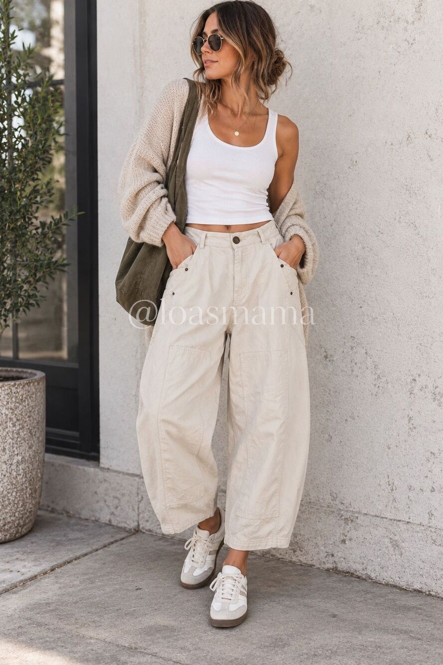 Bohme Scottie Cotton Barrel-Leg Utility jeans XS Cropped Minimalist Casual Boho